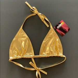 GARYM Swim - Gold Metallic Triangle Bikini Top GARYM Swim - Gold Metallic Triangle Bikini Top
